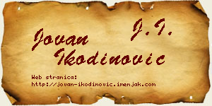 Jovan Ikodinović vizit kartica
